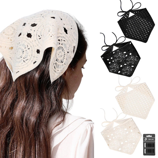 obeoby front pack display showing four crochet bandanas and benefits of variety
