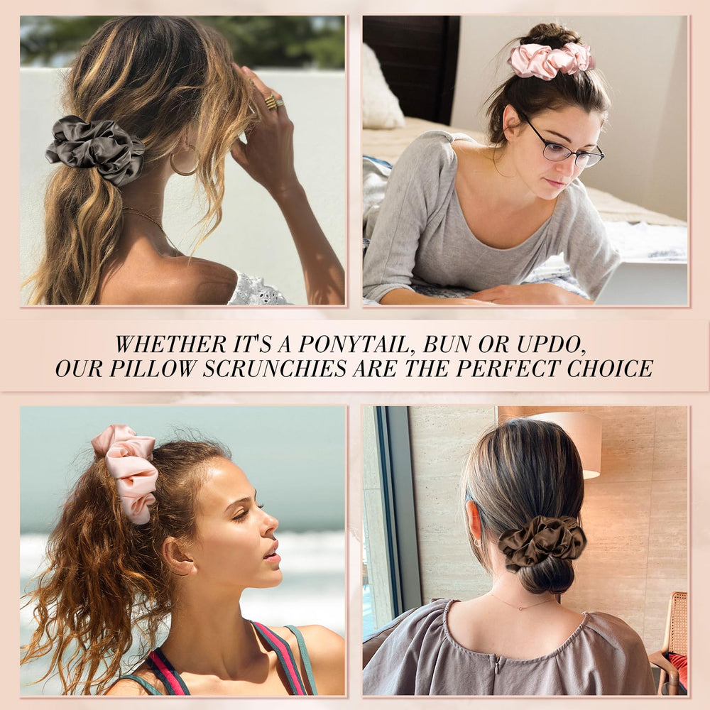 obeoby scrunchie on pillow in bedroom scene, protects hair overnight