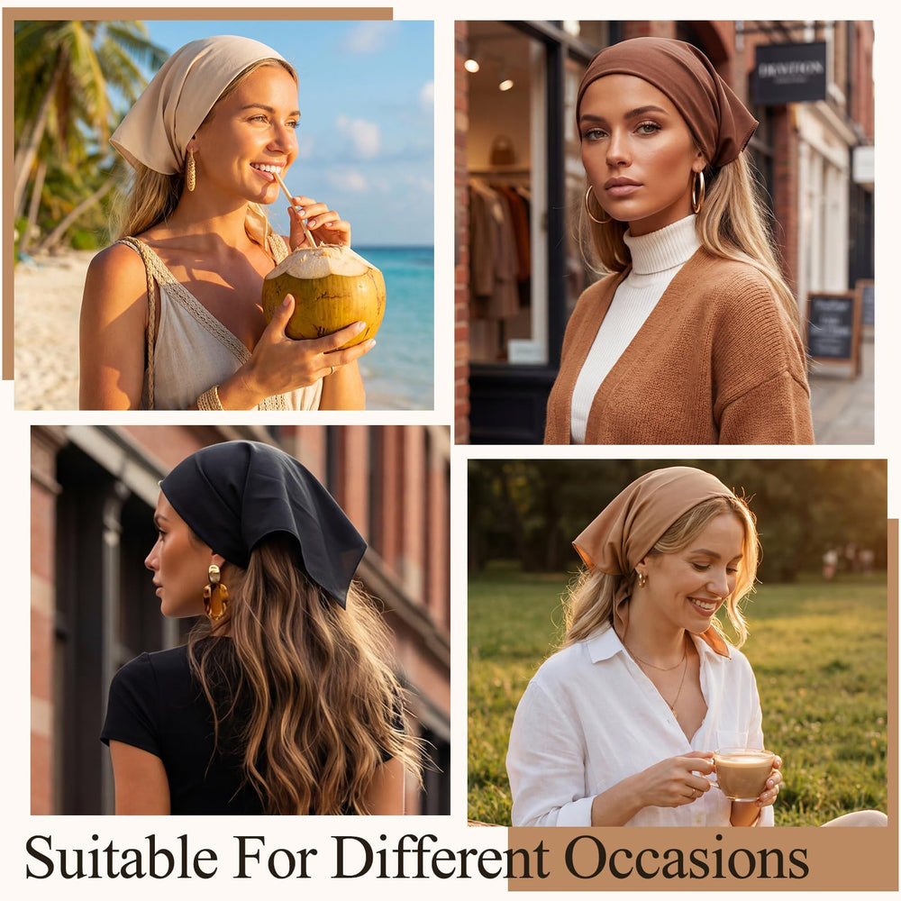 obeoby scarf tied in side knot showing secure fit and quick styling benefit