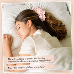 obeoby scrunchie beside a hand to show generous size and comfortable fit