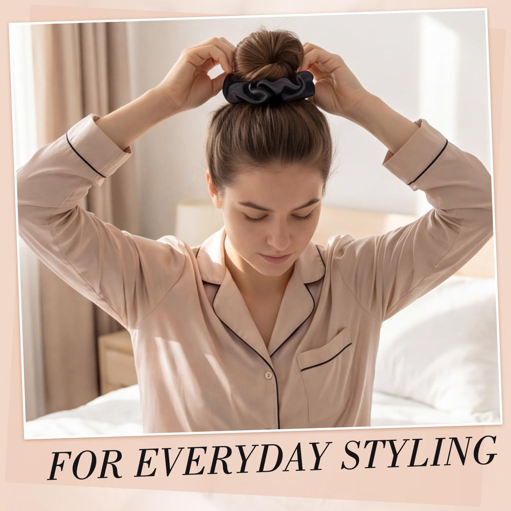 obeoby loose bun on pillow illustrating sleep-friendly gentle hair protection