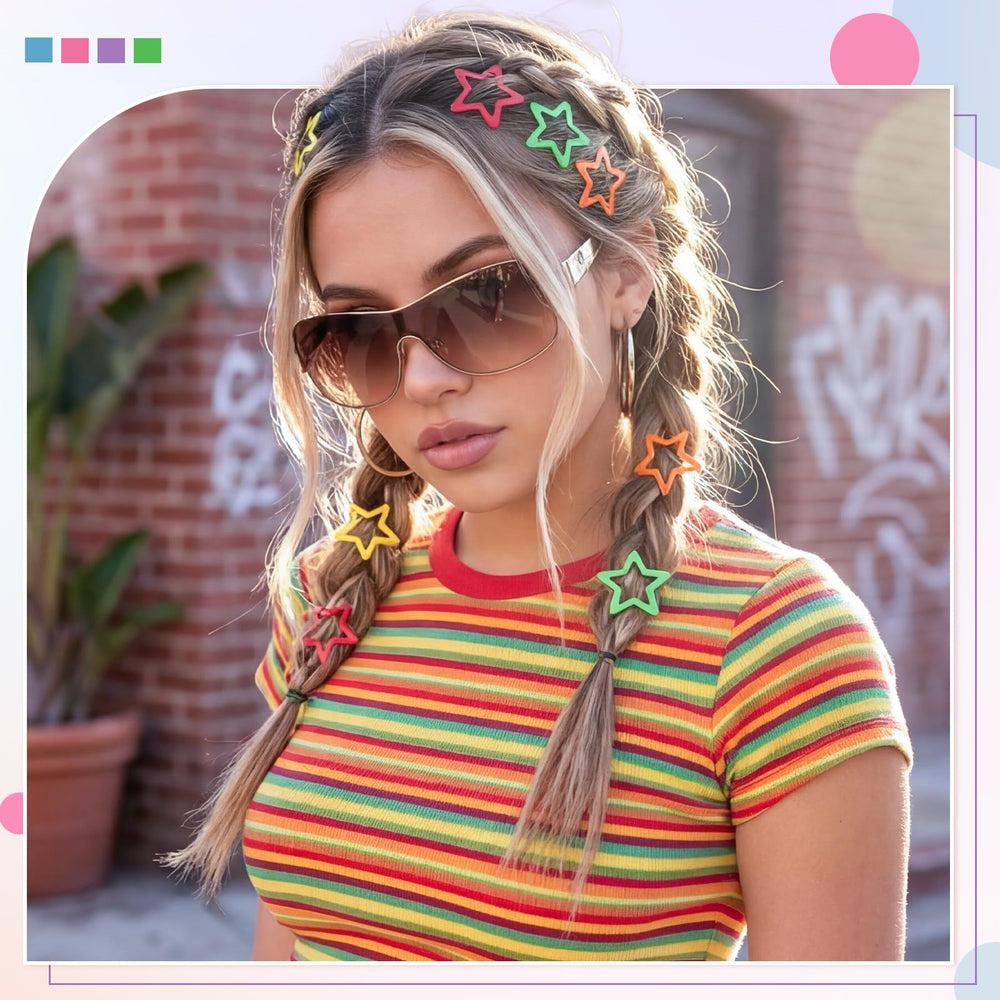 obeoby stacked multi-color clips on bangs for layered Y2K look