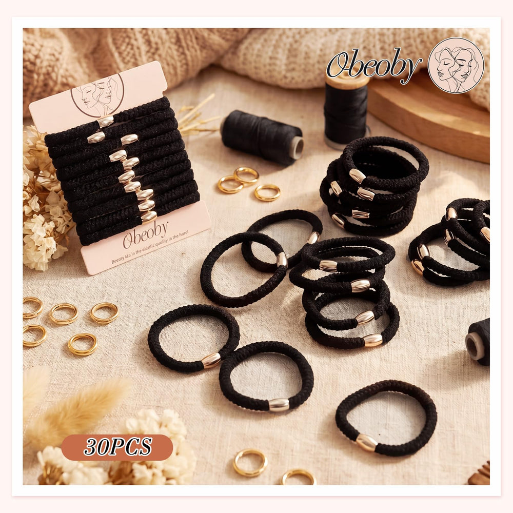 obeoby tie securing a high ponytail showing strong hold for thick hair benefit