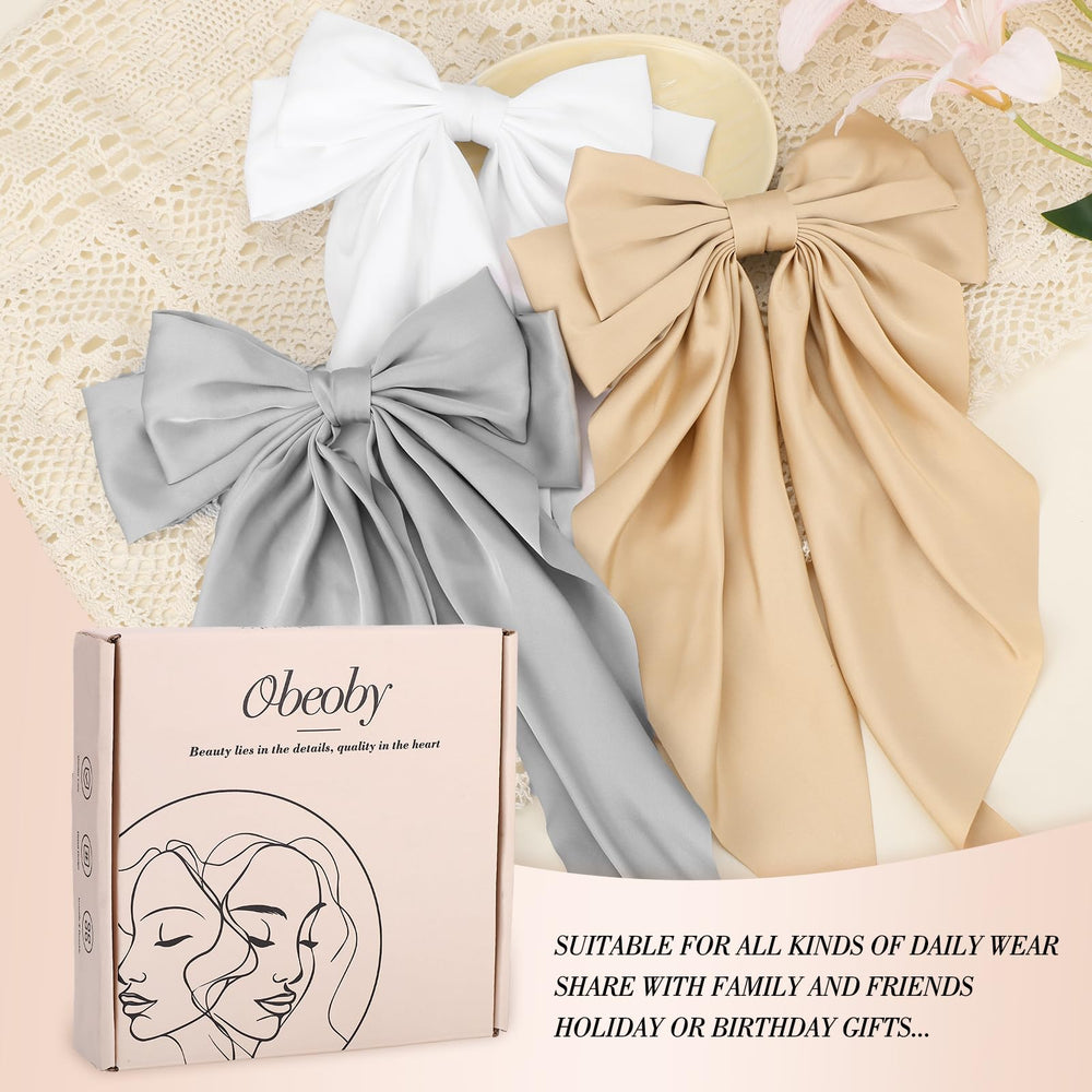 obeoby bow worn in ponytail showing elegant styling and easy use