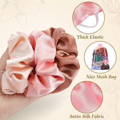 OCATO stacked scrunchies displaying full color range for easy outfit matching