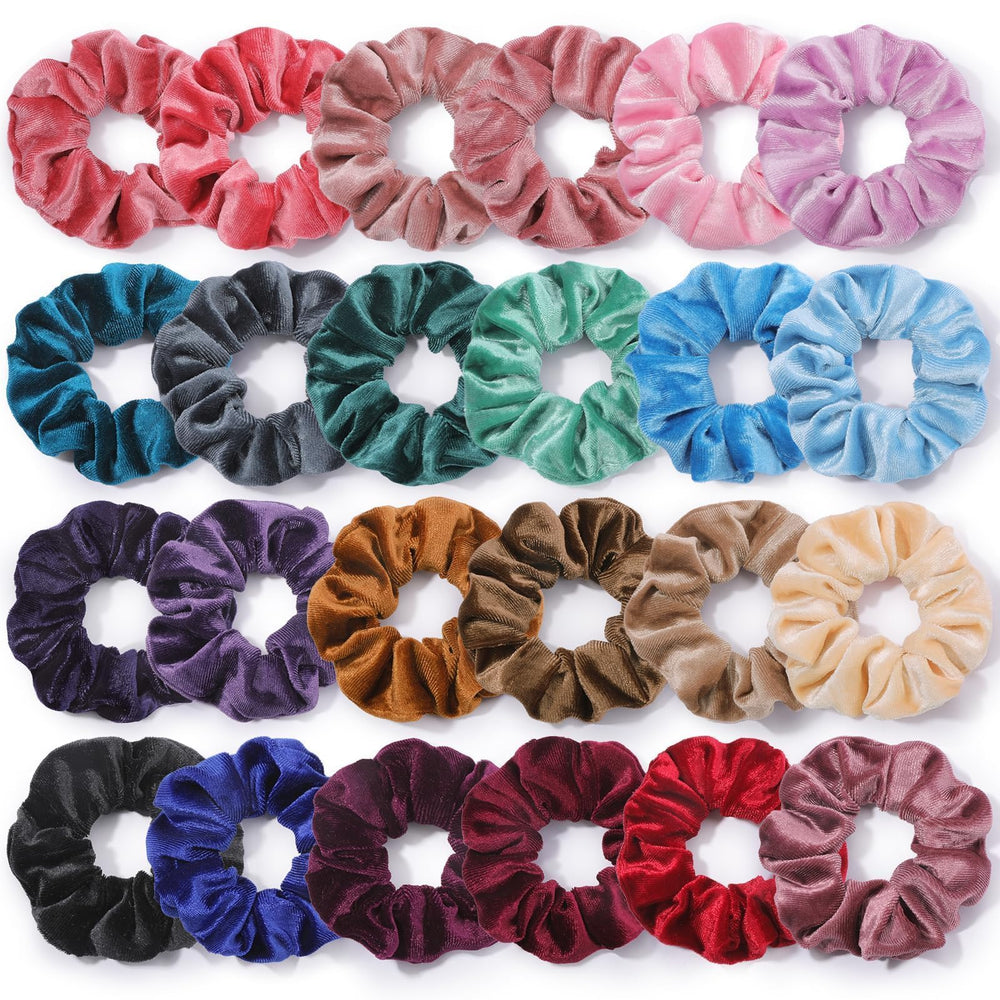 OCATO scrunchies front arrangement showing full 24-piece set and colors