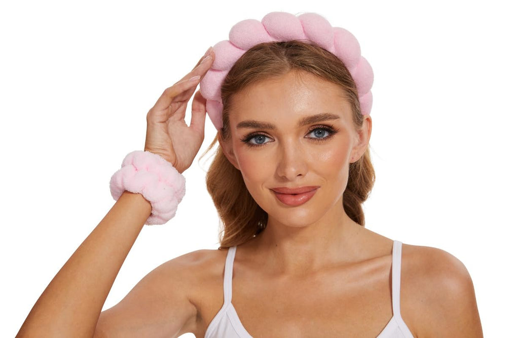 OCTAZI headband worn by model to show scale and full coverage