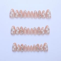 octoswave silver rhinestone and glossy nude ombré finish reflecting light