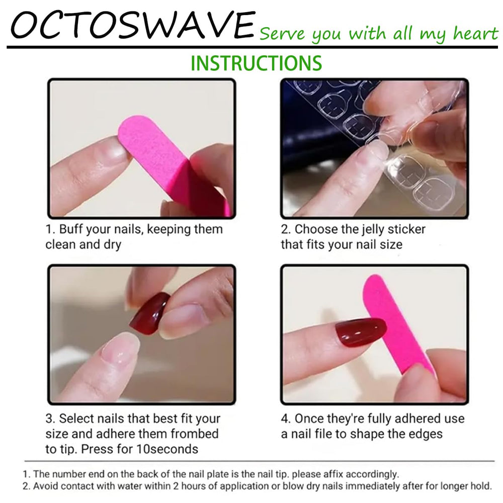 octoswave nails on fingers showing size fit and natural appearance