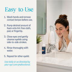 OCuSOFT 1.68 fl oz bottle beside eyeglasses illustrating compact travel-friendly size