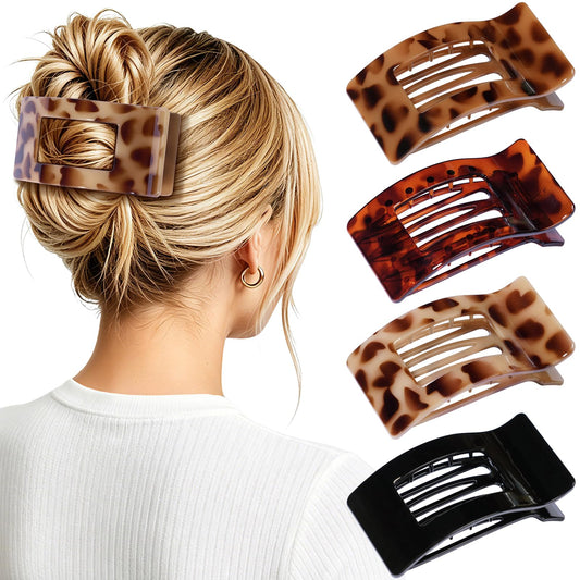 Oeusnael front view showing four flat clips and gift box, versatile set