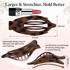Oeusnael half-up hairstyle in tortoise clip showing secure hold and polished look