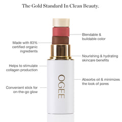 Ogee bronzer stick close-up texture showing smooth blendable finish