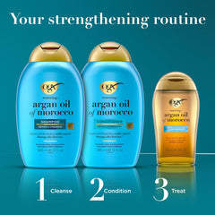 OGX argan oil applied to ends to seal split ends and restore shine