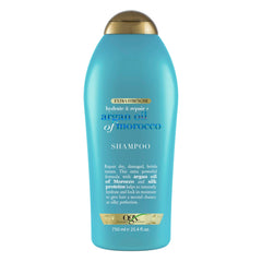 OGX front bottle view showing label and 25.4 fl oz size with moisturizing benefit