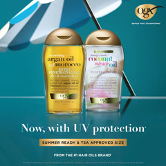 OGX styled shiny hair lifestyle shot highlighting renewed shine