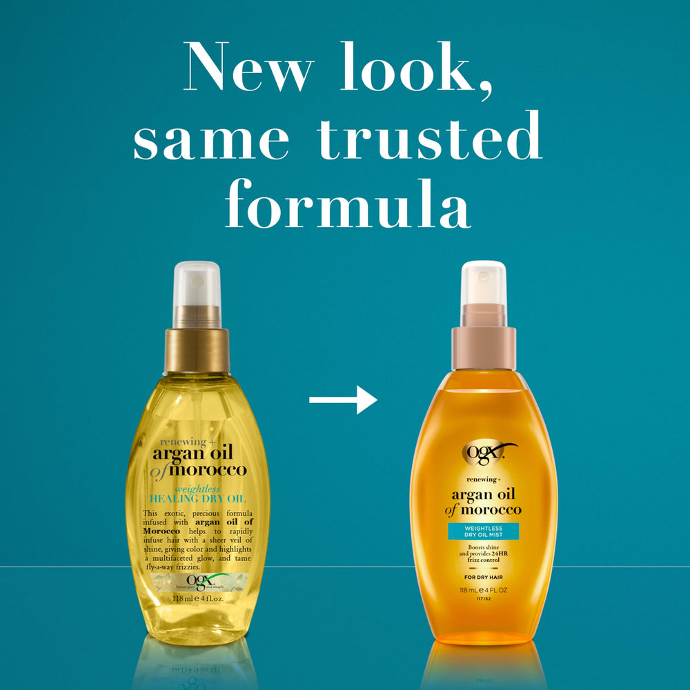 ogx texture drop on hand highlights lightweight, non-greasy feel