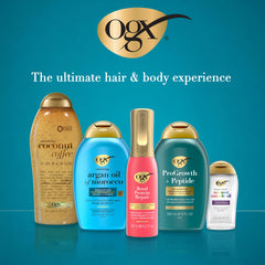 OGX body wash in use under shower demonstrating gentle creamy cleanse