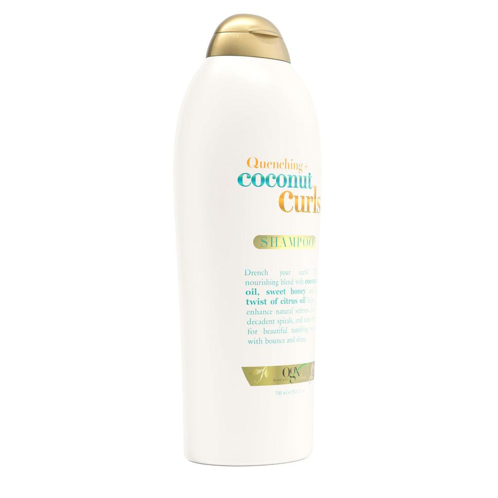 OGX shampoo in shower scene showing in-use hydration and frizz control