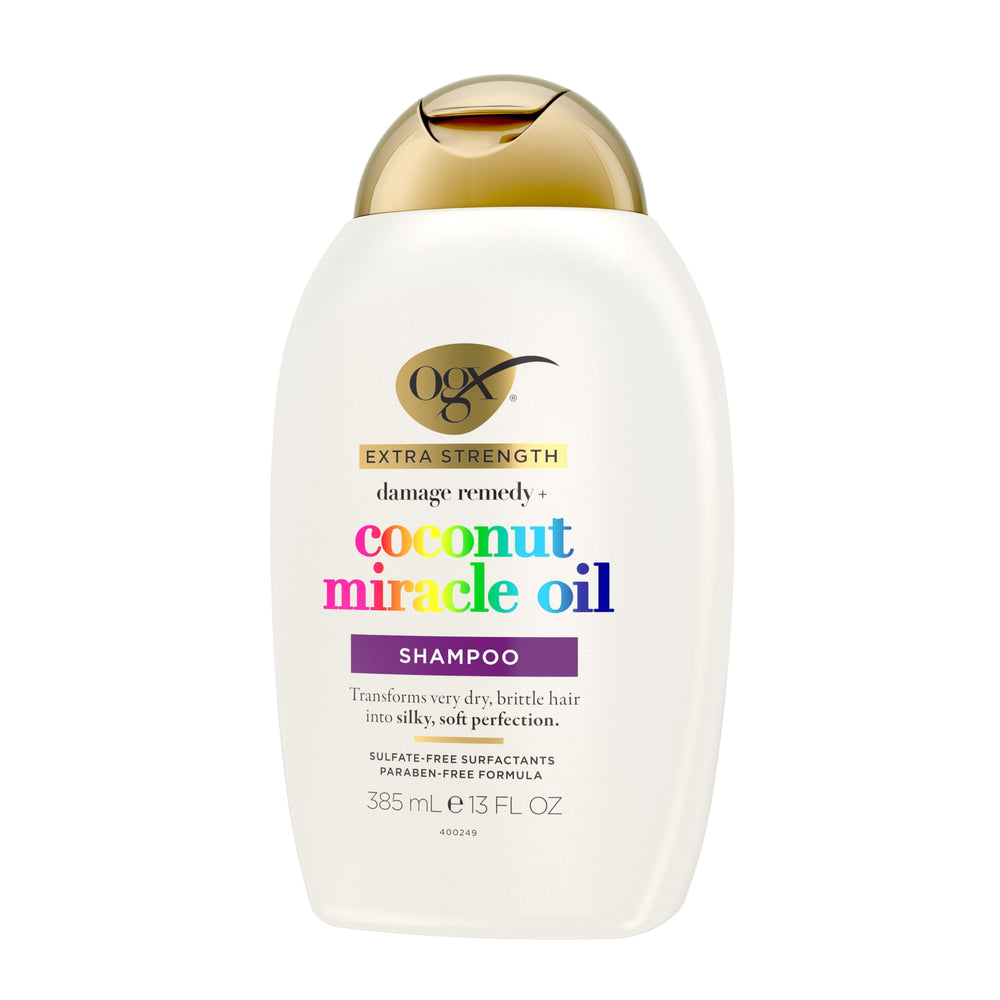 OGX shampoo paired with conditioner for a full repair routine