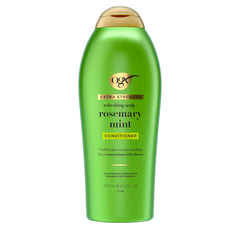 OGX conditioner applied to wet hair in shower delivering fresh scalp sensation