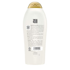 OGX product label close-up highlighting LipiPro Shield and clean formula