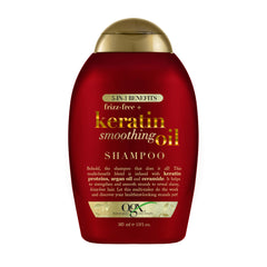 OGX bottle front view showing label and 13 fl oz size for clear product identification