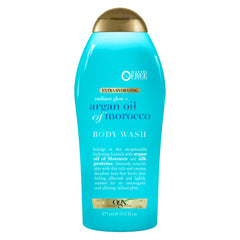 OGX front packaging showing 19.5 fl oz bottle and radiant glow benefit