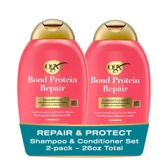 OGX front packaging showing repair protect set that strengthens hair