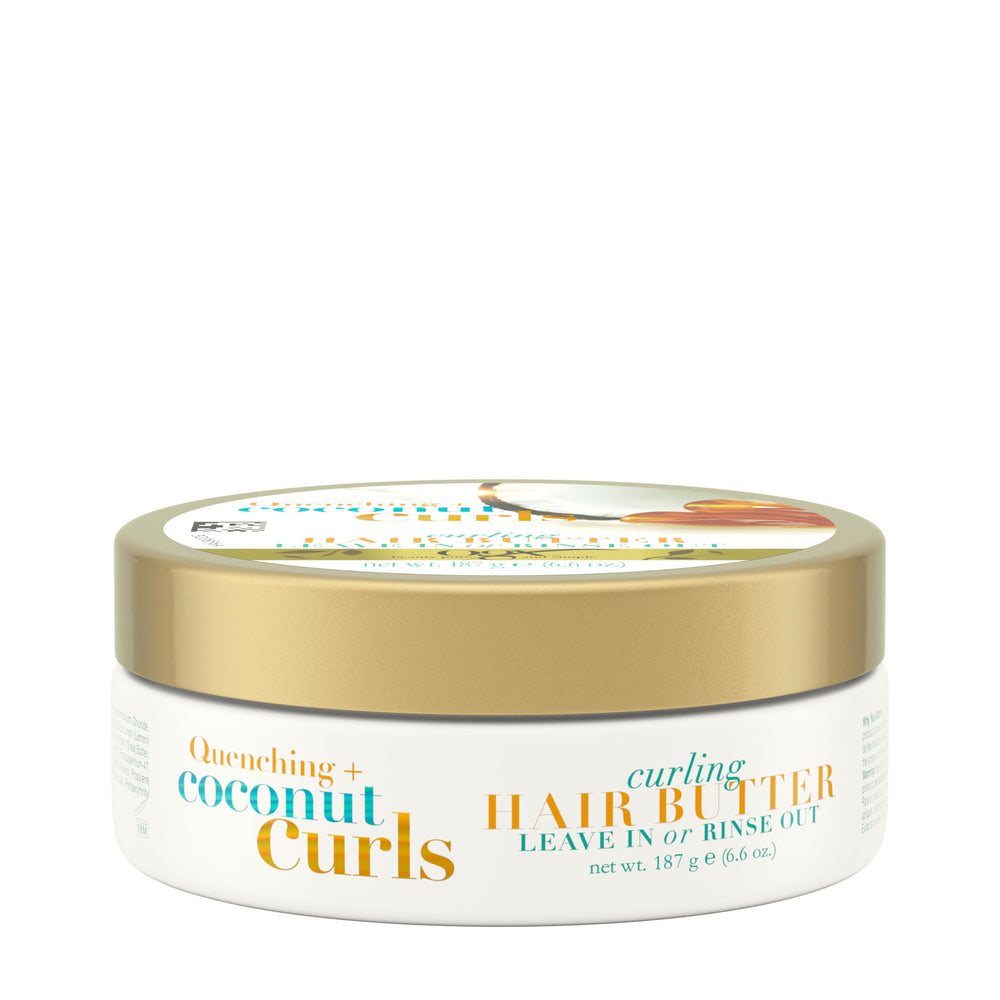OGX front tub showing product and clear benefits for curl definition