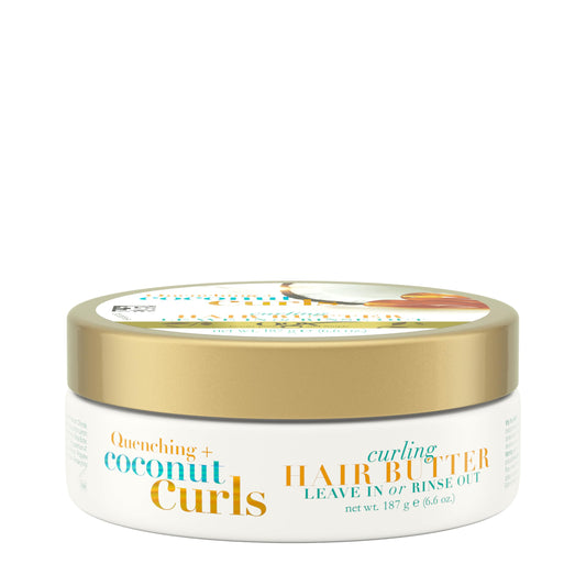 OGX front tub showing product and clear benefits for curl definition