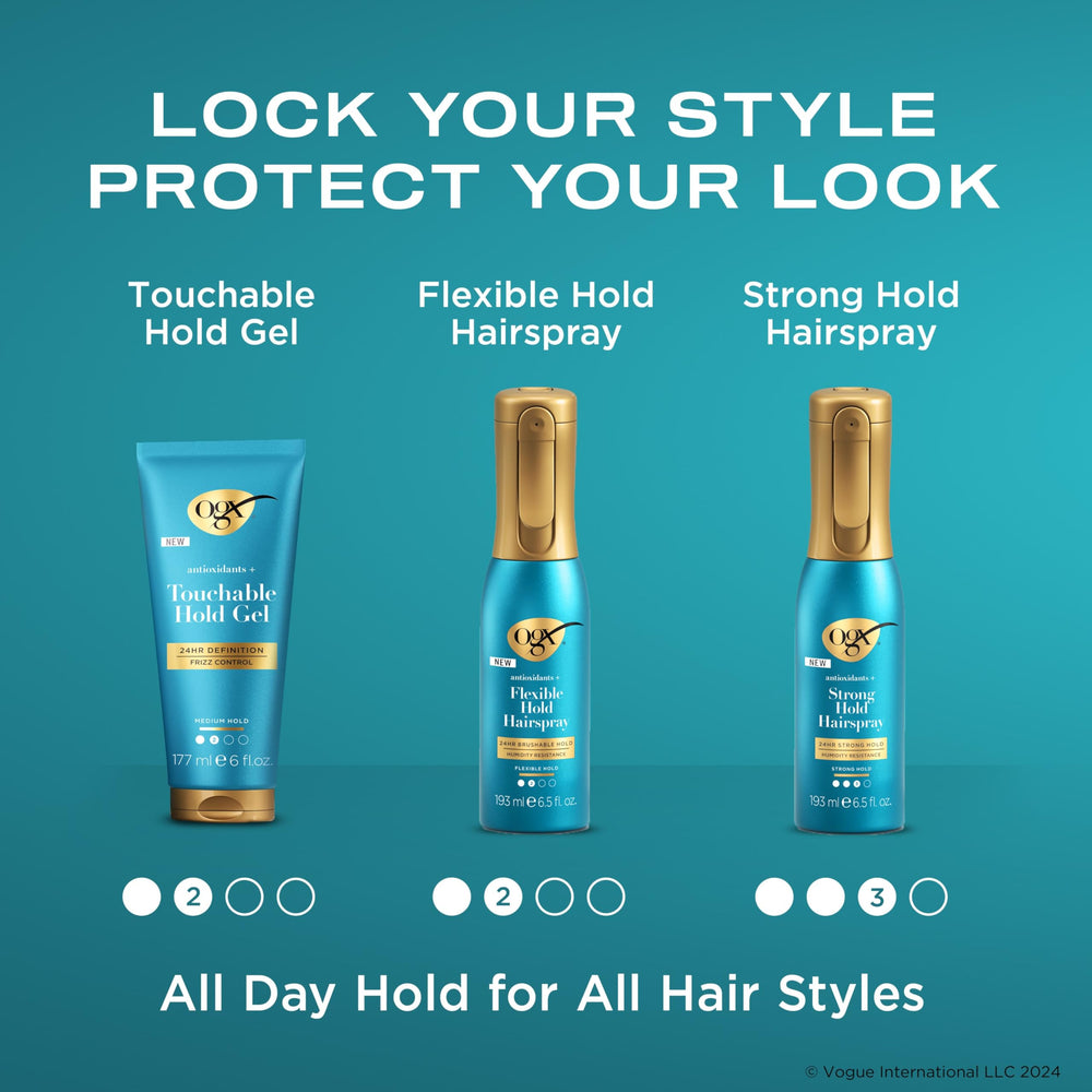 OGX antioxidant ingredient visual suggesting protective styling benefits