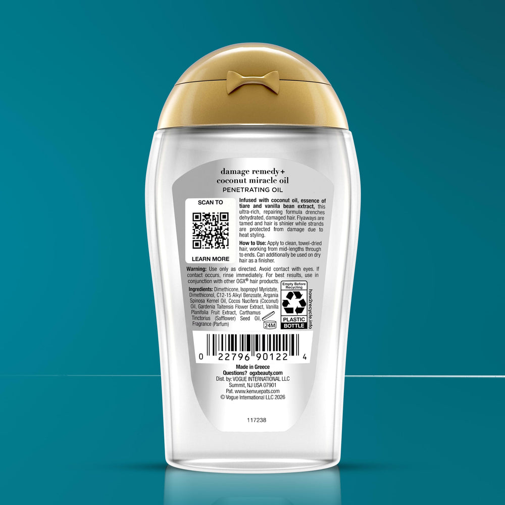 OGX bottle on bathroom shelf in styled setting suggesting daily luxury
