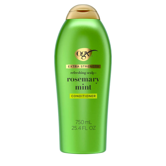 OGX rosemary mint conditioner front bottle showing label and size for easy selection