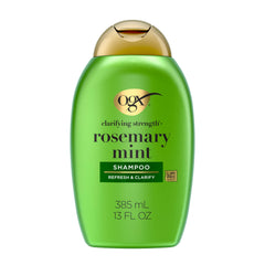 OGX front packaging showing rosemary mint bottle and brand appeal