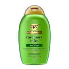 OGX front packaging showing rosemary mint shampoo for clearer scalp