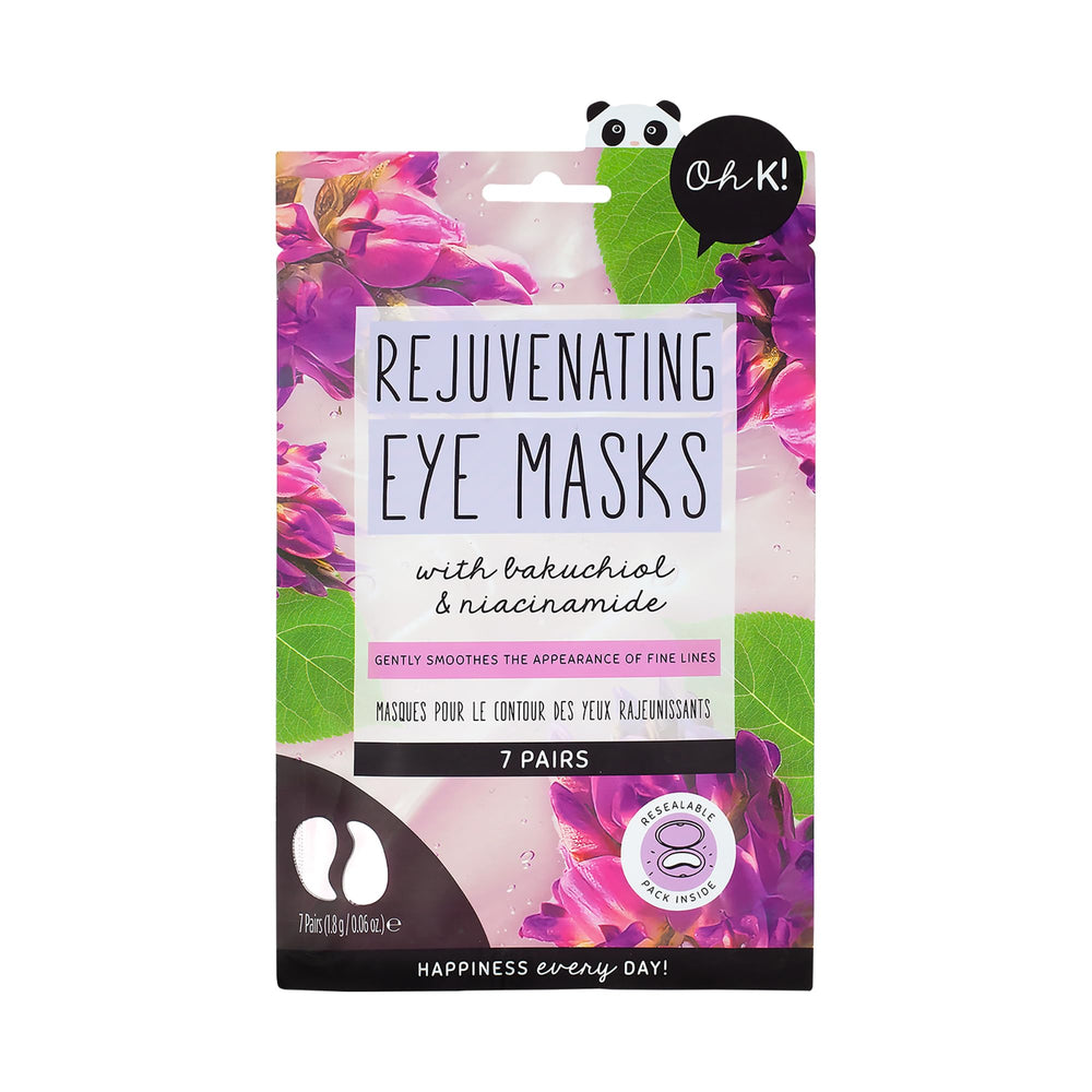 Oh K! patch applied under eye demonstrating immediate depuffing and hydrating benefit