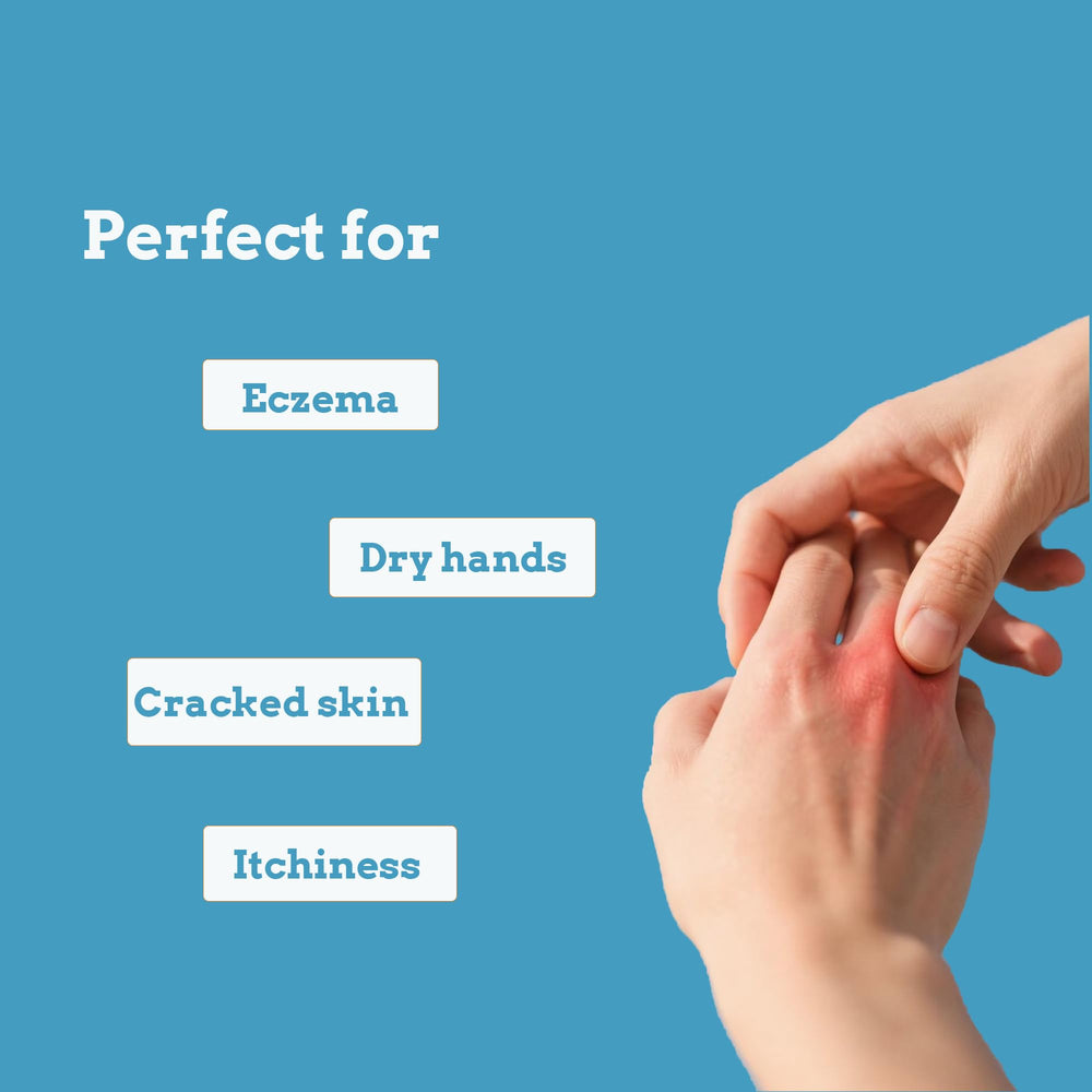 OHAVBBEI glove worn on hand during overnight moisturizing to lock in lotion