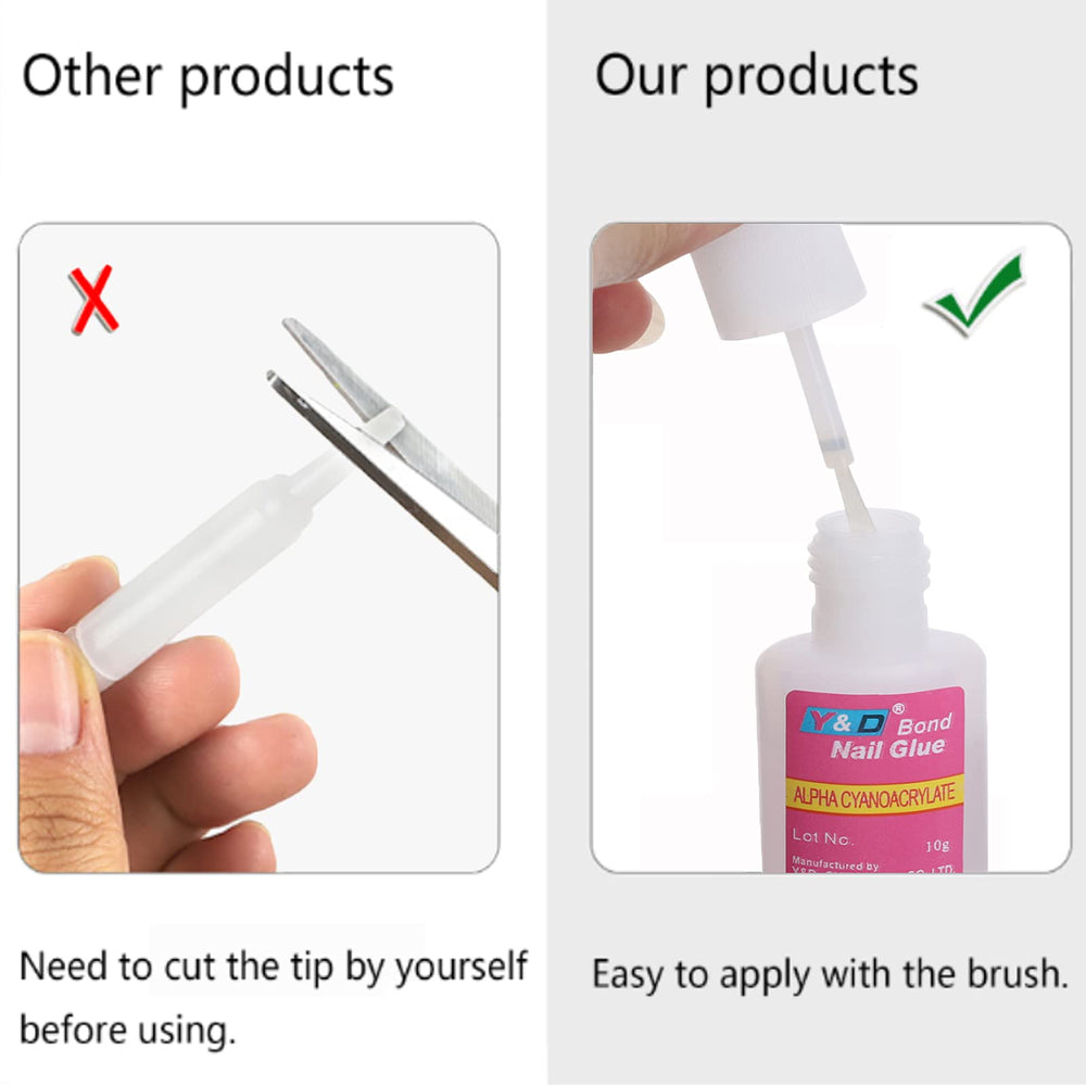 Ohlove brush applicator closeup demonstrating precise glue control benefit