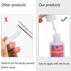 Ohlove brush applicator closeup demonstrating precise glue control benefit