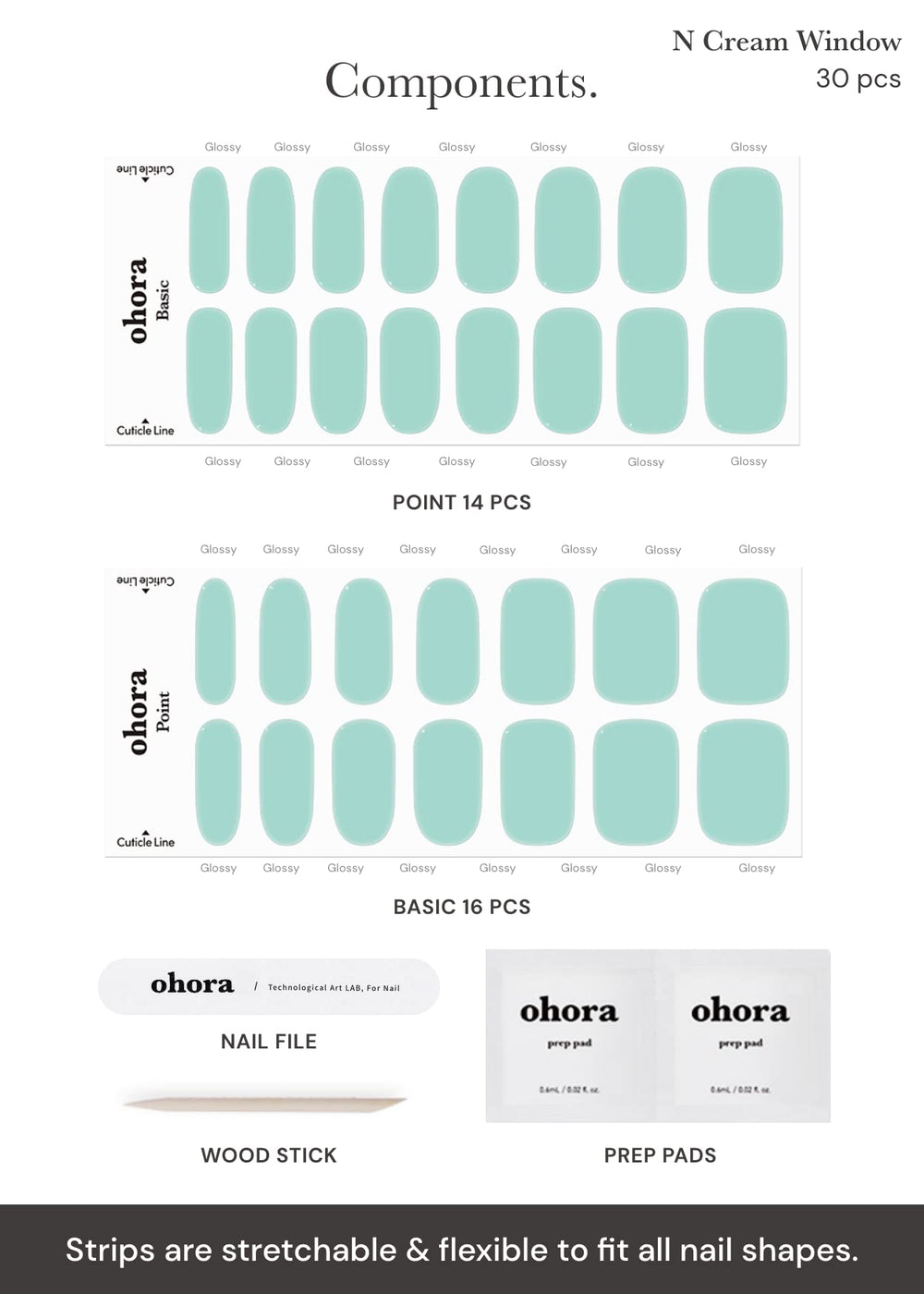 ohora finished manicure on model hands displaying clean solid green color and salon look
