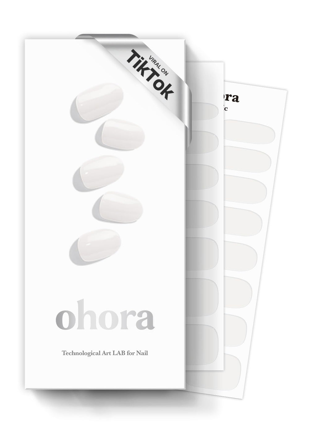 ohora front packaging showing clean white gel wraps and included tools for easy use
