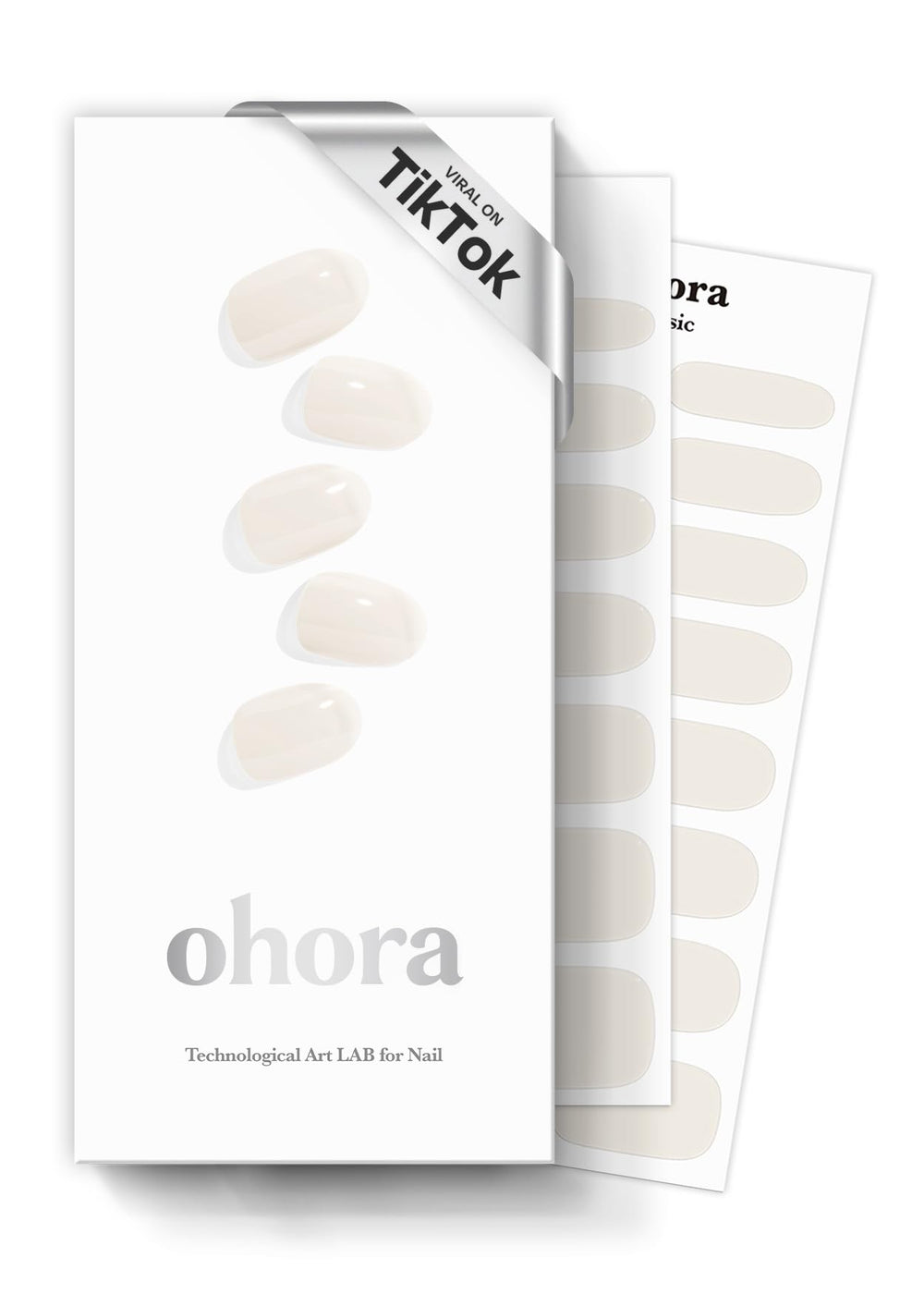 ohora front packaging showing box and included tools, easy home gel manicure