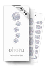ohora front packaging displaying glitter shower finish and included tools for easy use