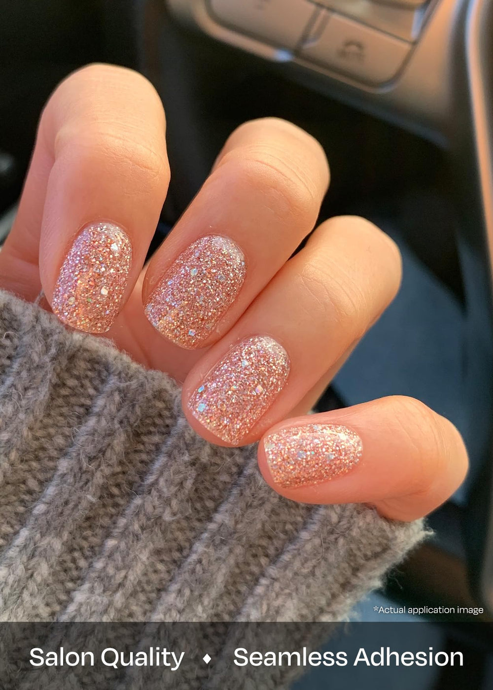 ohora N Pixie Dust applied on hand demonstrating salon-quality shine