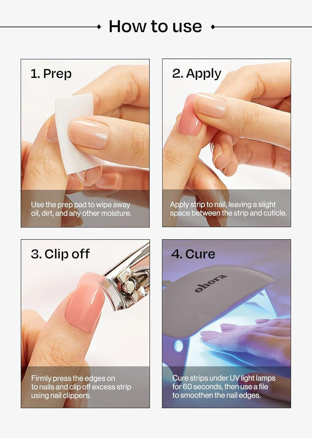 ohora removing a semi cured strip gently with wooden stick to show safe, easy removal