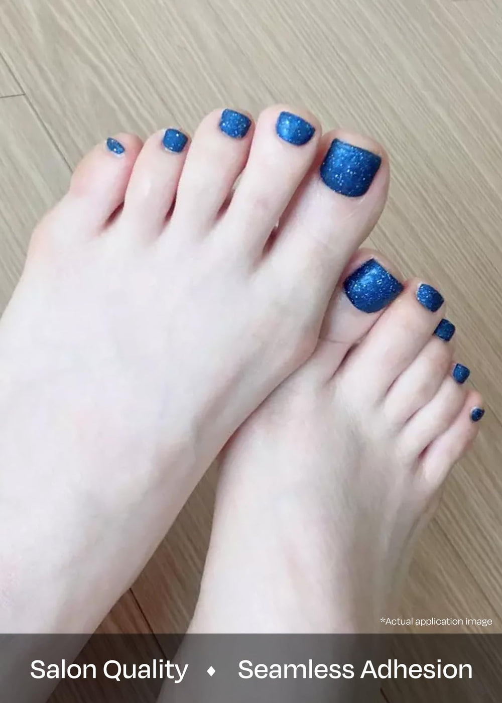 ohora strips applied on toes curing under lamp for durable finish