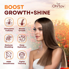 Ohrtov spray being applied to hair demonstrating easy detangling benefit