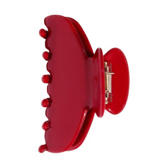 OideGuiing front view cherry red clip showing polished acetate and shape