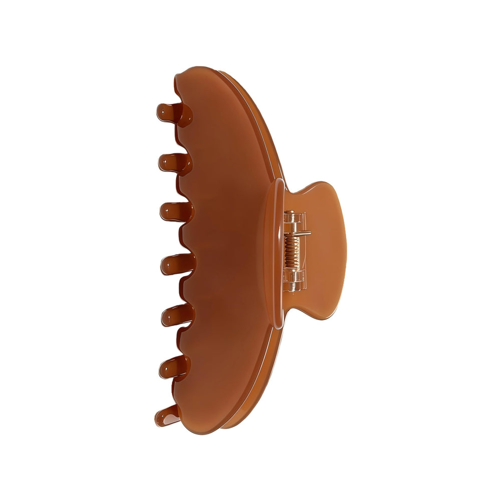 OideGuiing front view Light Coffee clip showing secure hold and polished finish